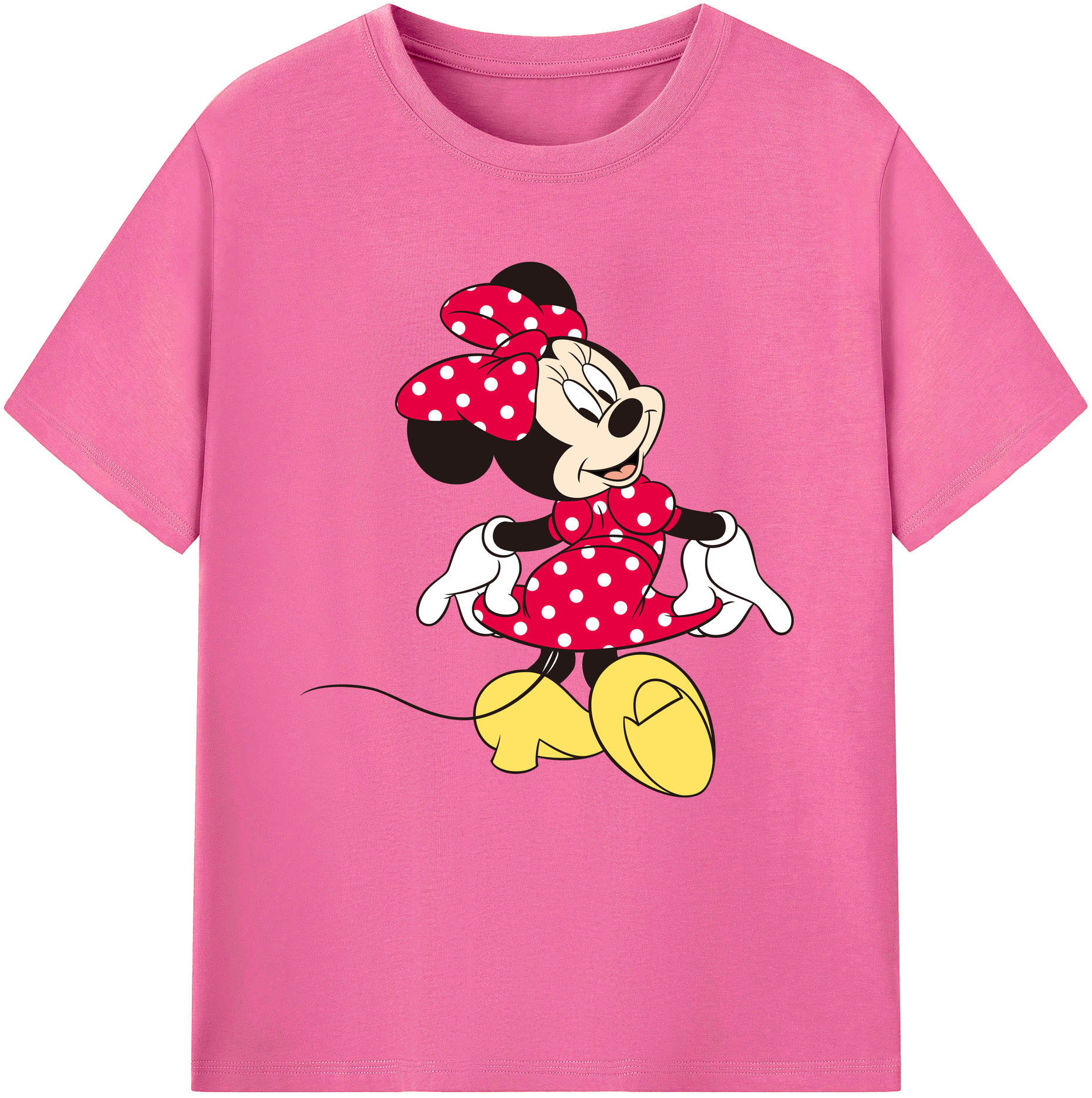 （画像用） ミッキーマウス Mickey Mouse レディースカジュアルプリントTシャツ（綿100％）
